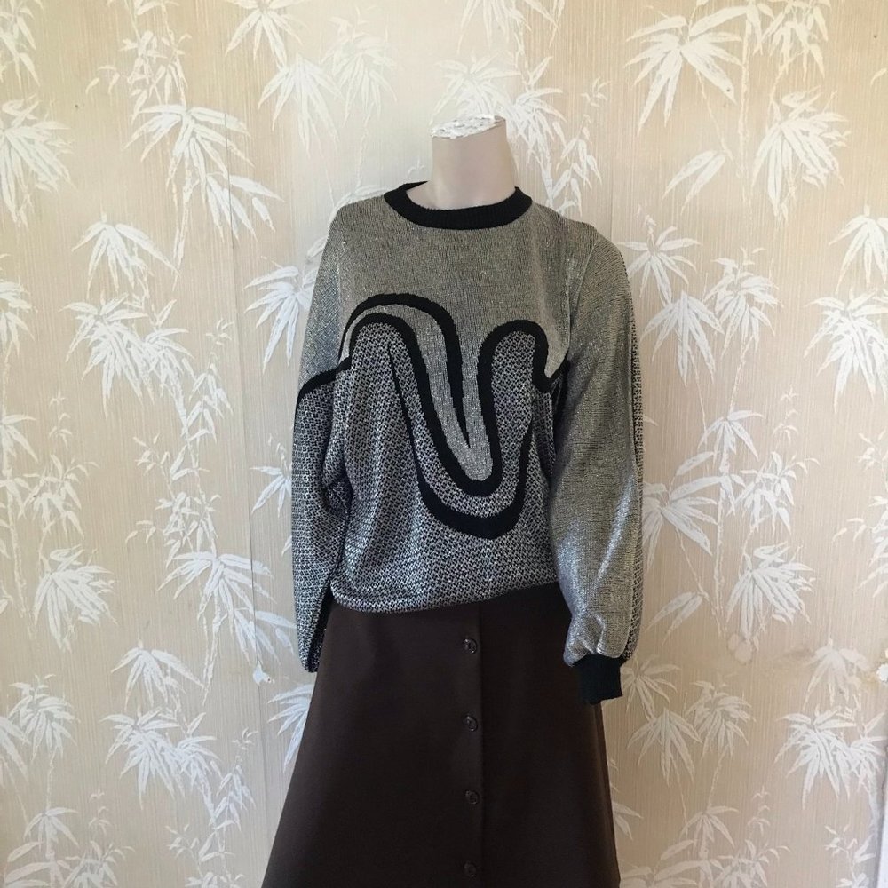 Vintage silver sparkly slouchy sweater